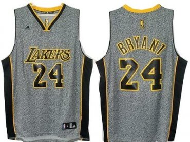 Los Angeles Lakers 24 Kobe Bryant Grey Static Fashion Swingman NBA Jersey