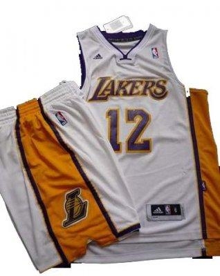 Los Angeles Lakers 12# Dwight Howard White Revolution 30 Swingman NBA Jersey & Shorts
