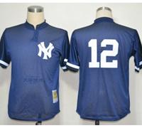 mlb jerseys new york yankees #12 wade boggs blue m&n 1995(boggs)
