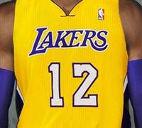 Los Angeles Lakers Dwight Howard #12 yellow jerseys