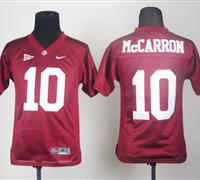 Youth Crimson Tide #10 AJ McCarron Red Embroidered NCAA Jersey
