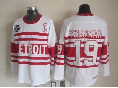 nhl Detroit Red Wings #19 Yzerman Authentic 75TH ccm Jerseys White nhl Detroit Red Wings #19 Yzerman Authentic 75TH ccm Jerseys White