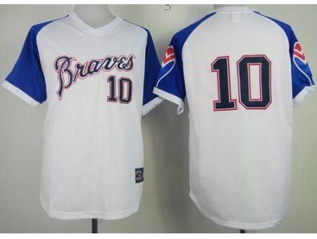 Atlanta Braves 10 Chipper Jones White 1974 Throwback MLB Jerseys Atlanta Braves 10 Chipper Jones White 1974 Throwback MLB Jerseys