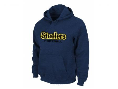 Pittsburgh Steelers Authentic font Pullover Hoodie D.Blue