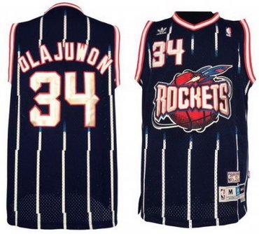 Houston Rockets 34 Hakeem Olajuwon Black Soul Swingman NBA Jerseys