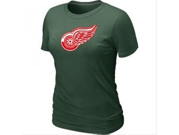 Women NHL Detroit Red Wings Big & Tall Logo D.Green T-Shirt