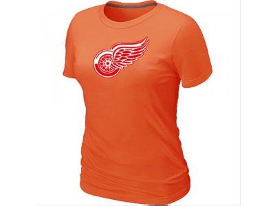 Women NHL Detroit Red Wings Big & Tall Logo Orange T-Shirt