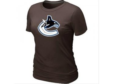 Women NHL Vancouver Canucks Big & Tall Logo Brown T-Shirt