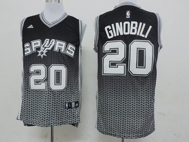 San Antonio Spurs 20 Manu Ginobili Black NBA Drift Fashion Jerseys