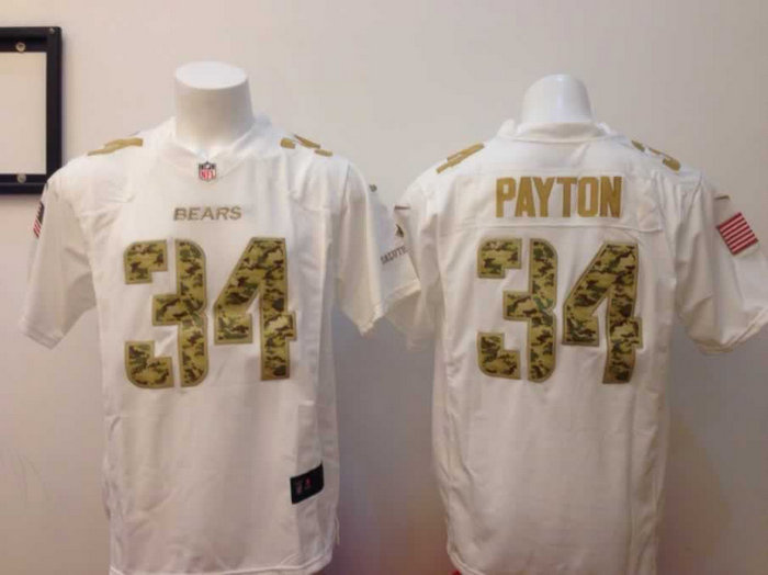 NEW Chicago Bears #34 Walter Payton White Jerseys(game USA)