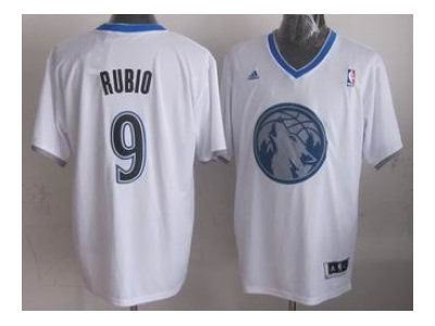 nba minnesota timberwolves #9 rubio white(2013 Christmas edition)