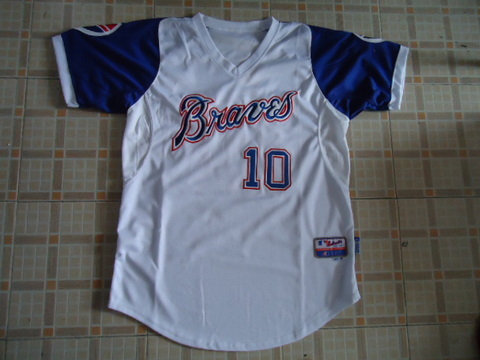 MLB Jerseys Atlanta Braves 10# White Jerseys