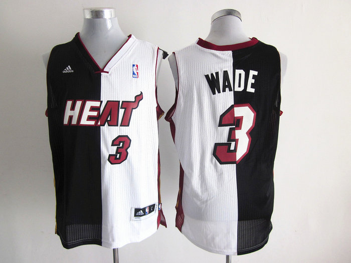 NBA Miami Heat 3 Dwyane Wade Split jerseys NBA Miami Heat 3 Dwyane Wade Split jerseys