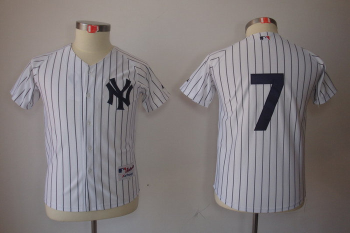 Youth MLB New York Yankees 7 Mickey Mantle White Jerseys