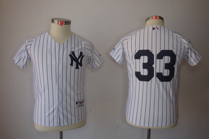 Youth MLB New York Yankees 33 Nick Swisher White Jerseys