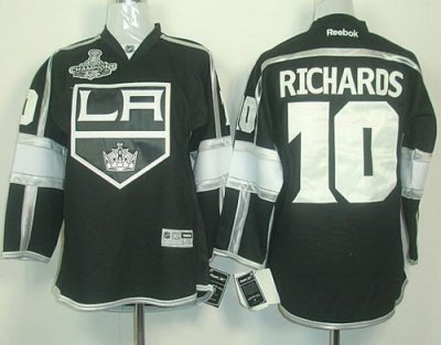 Kids Los Angeles Kings #10 Mike Richards Black Stanley Cup Finals Champions Patch NHL Jerseys LA Style Kids Los Angeles Kings #10 Mike Richards Black Stanley Cup Finals Champions Patch NHL Jerseys LA Style