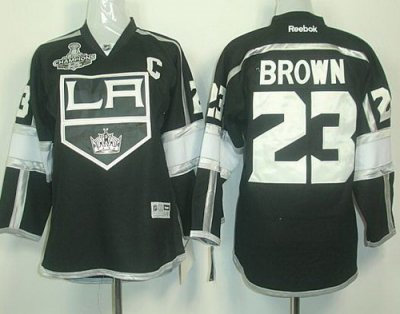 Kids Los Angeles Kings #23 Dustin Brown Black Stanley Cup Finals Champions Patch NHL Jerseys LA Style Kids Los Angeles Kings #23 Dustin Brown Black Stanley Cup Finals Champions Patch NHL Jerseys LA Style