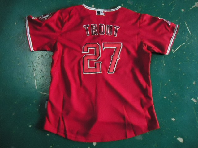 Youth Los Angeles Angels #27 Mike Trout Red MLB Jerseys