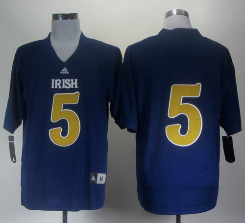 Notre Dame Fighting Irish Menti Te'o #5 Blue Embroidered NCAA Jerseys