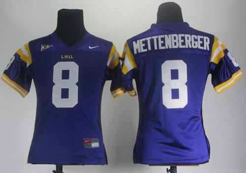 Women NEW LSU Tigers Zach Mettenberger 8 Purple College Football Jersey