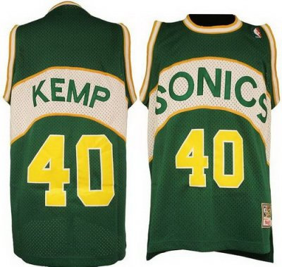 Seattle SuperSonics #40 Shawn Kemp Green Soul Swingman NBA Jerseys