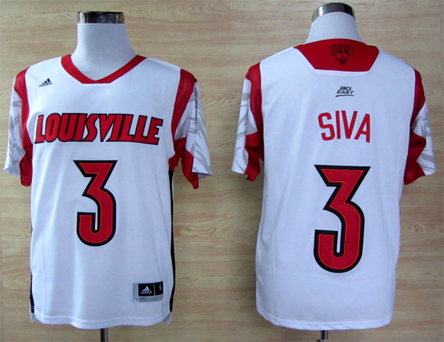 adidas Louisville Cardinals 2013 March Madness Peyton Siva 3 Authentic Jersey - White