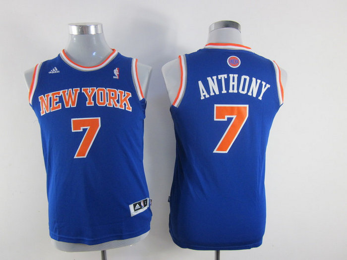 Youth nba New York Knicks 7 Carmelo Anthony Blue(revolution 30 swingman) Youth nba New York Knicks 7 Carmelo Anthony Blue(revolution 30 swingman)