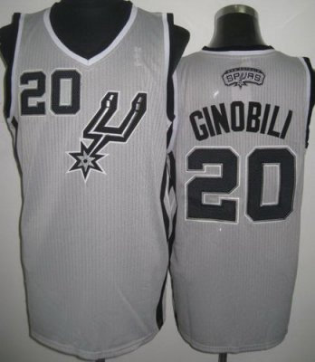 San Antonio Spurs 20 Manu Ginobili Grey Revolution 30 NBA Jerseys