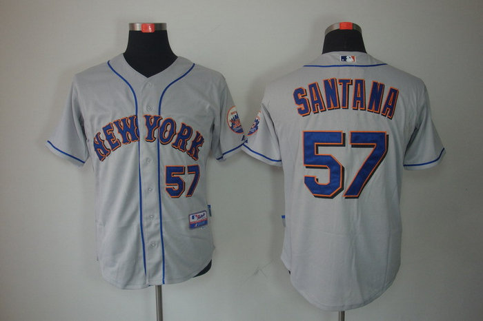 MLB Jerseys New York Mets 57 Johan Santana Grey