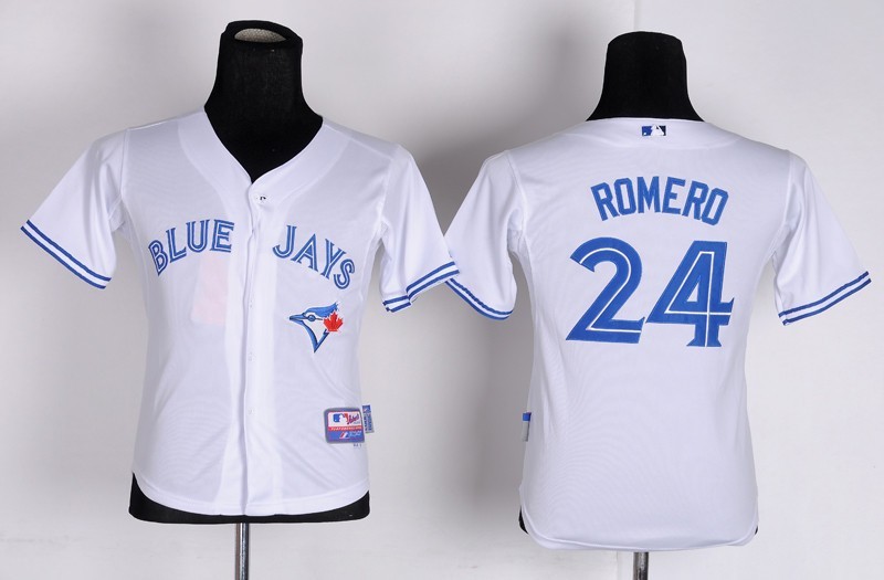 MLB Youth Toronto Blue Jays #24 Ricky Romero White Jerseys