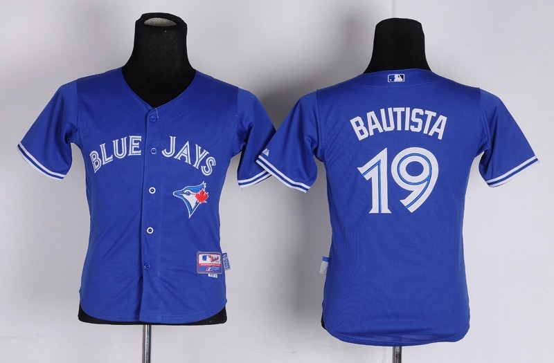 MLB Youth Toronto Blue Jays #19 Jose Bautista Blue Jersey