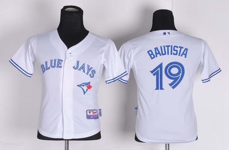 MLB Youth Toronto Blue Jays #19 Jose Bautista White Jersey