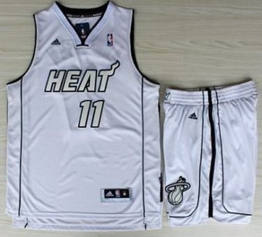 Miami Heat 11 Chris Andersen White Silver Number Revolution 30 Jerseys Shorts NBA 