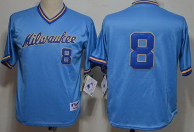 Milwaukee Brewers 8 Ryan Braun Blue MLB Jerseys