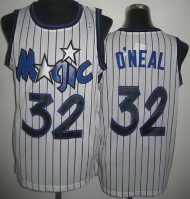 Orlando Magic 32 Shaquille O'Neal White Throwback Revolution 30 NBA Basketball Jerseys