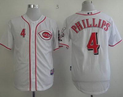 Cincinnati Reds 4 Brandon Phillips White Cool Base MLB Jerseys Cincinnati Reds 4 Brandon Phillips White Cool Base MLB Jerseys