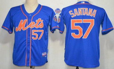New York Mets 57 Johan Santana Blue MLB Jerseys New York Mets 57 Johan Santana Blue MLB Jerseys