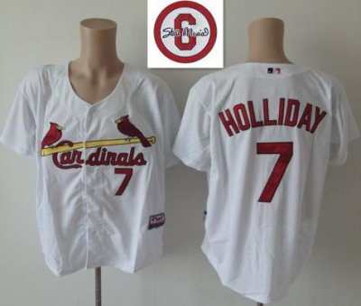 St.Louis Cardinals 7 Matt Holliday White Cool Base MLB Jersey 6# Patch