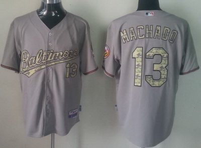 Baltimore Orioles 13 Manny Machado Grey Cool Base MLB Jerseys Camo Number Baltimore Orioles 13 Manny Machado Grey Cool Base MLB Jerseys Camo Number