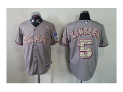 mlb jerseys texas rangers #5 kinsler grey(number camo)