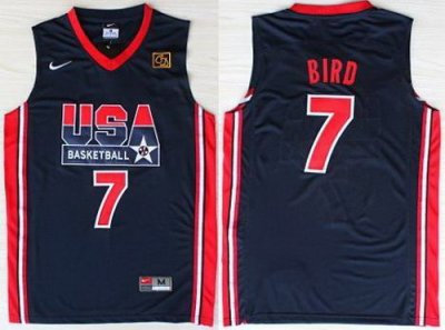 USA Basketball 1992 Olympic Dream Team Blue Jerseys 7# Larry Bird