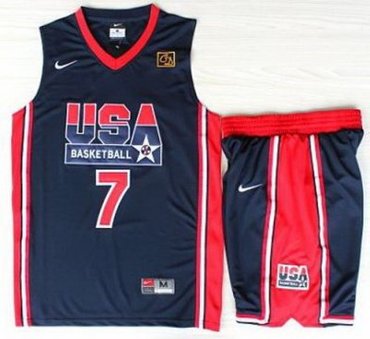 USA Basketball 1992 Olympic Dream Team Blue Jerseys & Shorts  7# Larry Bird