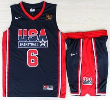 USA Basketball 1992 Olympic Dream Team Blue Jerseys & Shorts  6# Patrick Ewing