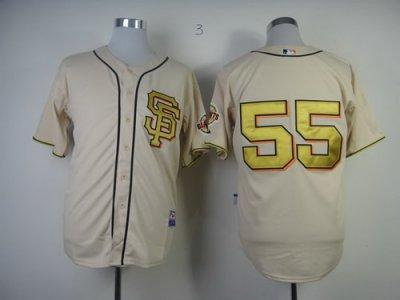 San Francisco Giants 55# Lincecum 2013 Commemorative Gold Jersey w2012 World Series Champions Patch