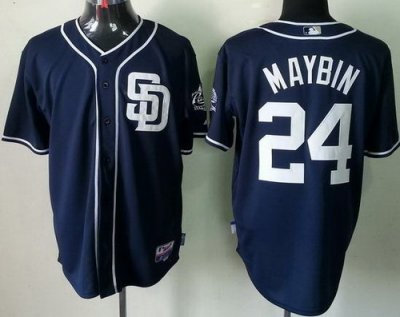 San Diego Padres 24 Cameron Maybin Dark Blue Cool Base MLB Jerseys
