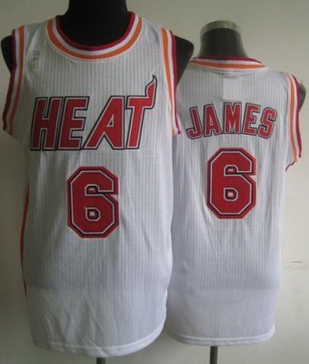 Miami Heat 6 LeBron James White Hardwood Classics Revolution 30 NBA Jerseys