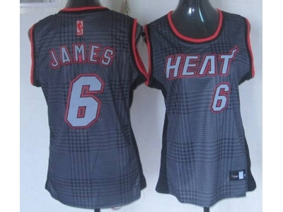 women nba miami heat #6 james black-grey(2012)