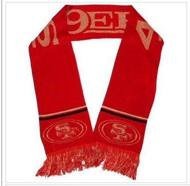 San Francisco 49ers Ladies Metallic Thread Scarf Red San Francisco 49ers Ladies Metallic Thread Scarf Red