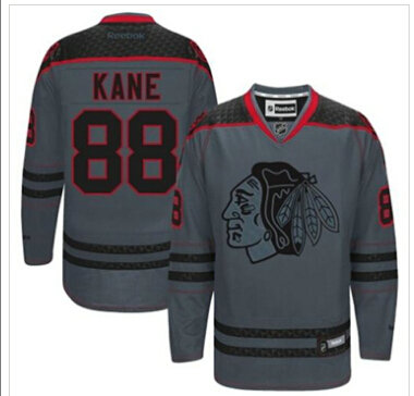 Chicago Blackhawks #88 Patrick Kane Charcoal Cross Check Fashion Stitched NHL Jersey