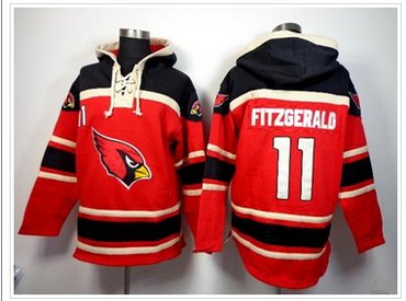 Arizona Cardinals #11 Larry Fitzgerald Red Sawyer Hooded Sweatshirt NFL Hoodie